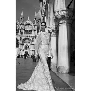 Inbal Dro 2015 Spring Lace Wedding Dress NWOT